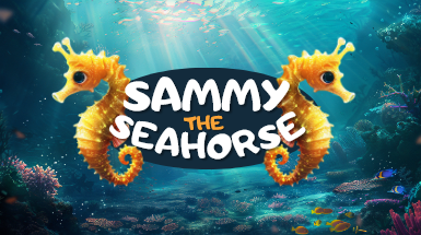 Sammy the Seahorse – Children's Ocean Adventure Story Book for KidsSammy the Seahorse children's ocean adventure story book cover featuring two golden seahorses facing each other against a stunning underwater coral reef background