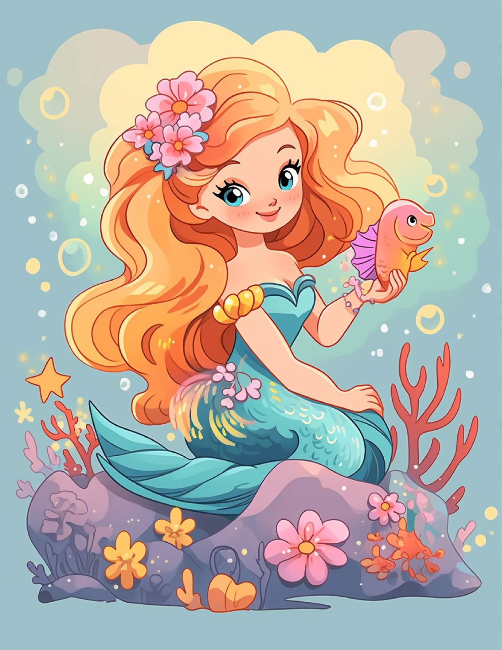 Mermaid Princess Coloring Book 2 – Fantasy World Series