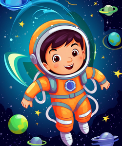 Space Boy Coloring Book 2 – kids astronaut planet coloring book ages 5-7 by Happy Giraffe Studio
