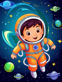Space Boy Coloring Book 2 – kids astronaut planet coloring book ages 5-7 by Happy Giraffe Studio