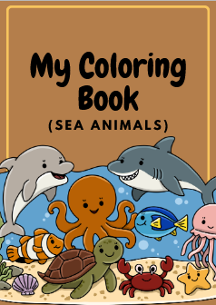 Sea animals coloring book