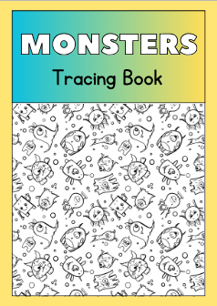Pet Monster Tracing and Coloring book for toddlers ages 2 to 4