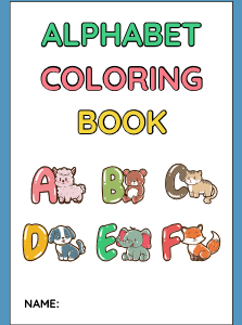Alphabet Coloring Booklet in Grayscale Illustrative Style