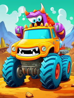 Monster Trucks Coloring Book 2 – Monster Rider Madness Coloring Book for Kids Ages 4–8