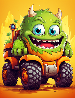 Monster Truck Coloring Book for Kids Book 3 - Crazy Monster Trucks Ages 4-9