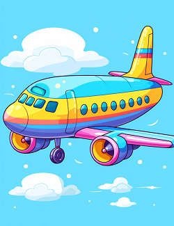Airplane Coloring Book for Kids Book 2 - Fun Flying Adventures Ages 3-8