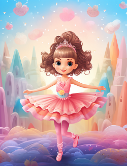 Kawaii Ballerina Coloring Book for Kids Book 1 - Cute Dancing Girls Ages 4-9