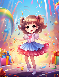 Kawaii Ballerina Coloring Book for Kids Book 2 - Cute Dancing Girls Ages 4-9