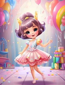 Kawaii Ballerina Coloring Book for Kids Book 3 - Cute Dancing Girls Ages 4-9