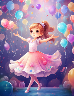 Kawaii Ballerina Coloring Book for Kids Book 4 - Cute Dancing Girls Ages 4-9