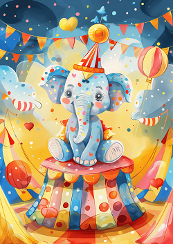 Circus Animals Nursery Wall Art Prints — Elephant, Lion & Personalised Name | 3 Poster Set