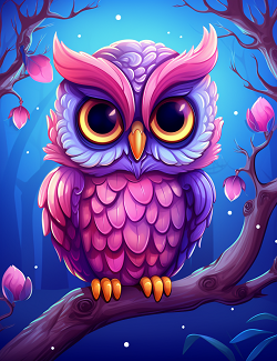 Cute Owl Coloring Book for Kids Book 3 — stunning neon and cartoon owl colouring pages for ages 4-9 by Happy Giraffe Studio