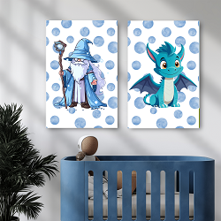 Fantasy Friends Kids Wall Art Prints — Dragon, Wizard & Axolotl | 3 Poster Set - Image 5