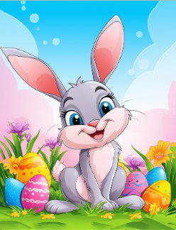 Easter Coloring Book for Kids Book 1 - Bunnies and Eggs Ages 3-8