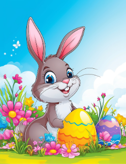 Easter Coloring Book for Kids Book 2 - Bunnies and Eggs Ages 3-8