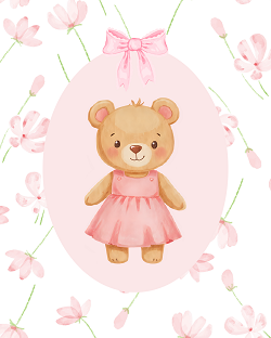 Sweet Friends nursery wall art 3 poster set — bunny, bear and deer watercolour prints for baby girls room by Happy Giraffe Studio