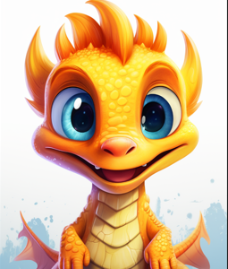 Dragon Coloring Book Part 3 cover featuring a vibrant yellow and orange dragon with blue eyes and magical surroundings in an epic fantasy landscape setting