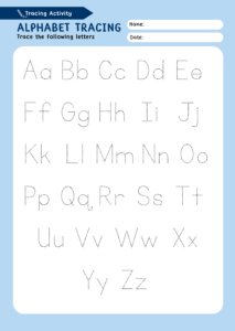 free worksheets - abc tracing worksheet