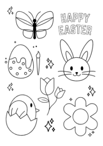 free worksheets - Happy easter coloring activity for kids