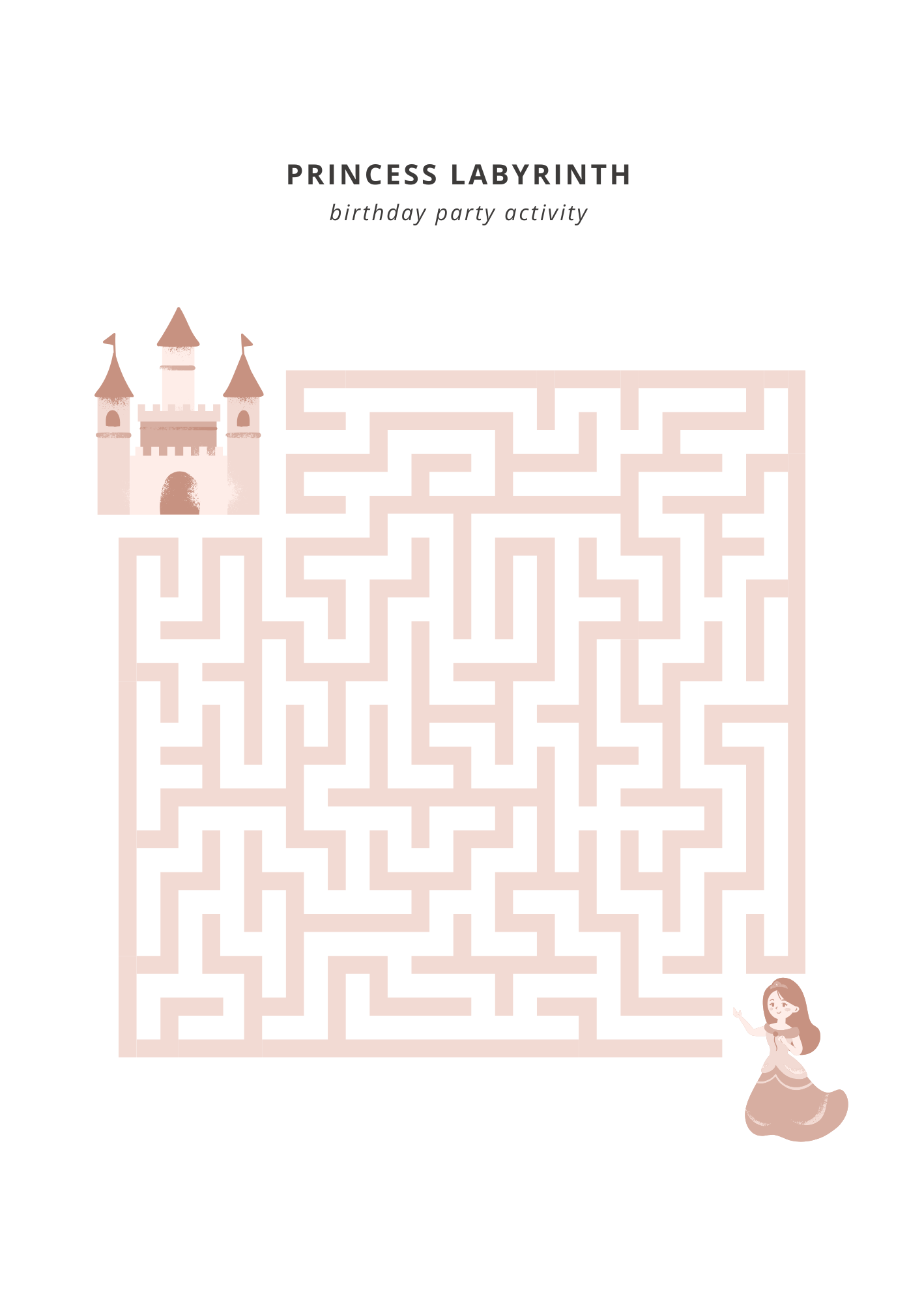 free worksheets - princess maze1