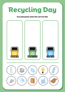 free worksheets-recycling