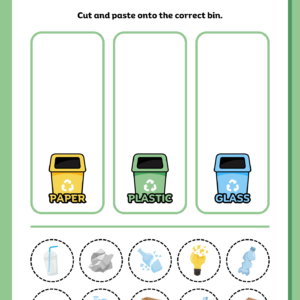 free worksheets-recycling