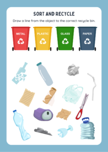 free worksheets - sort and recycle