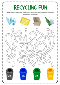 free worksheets - sort and recycle4