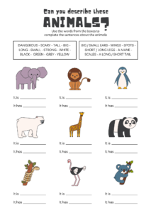 free worksheets animals